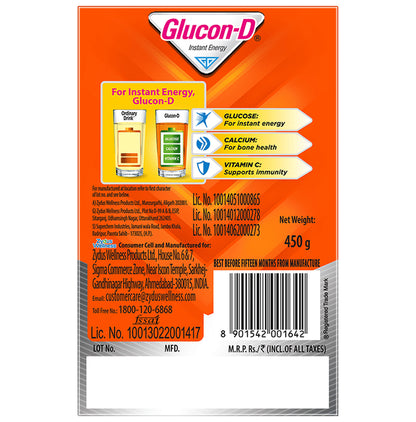 Glucon-D with Glucose, Calcium, Vitamin C & Sucrose | Nutrition Booster