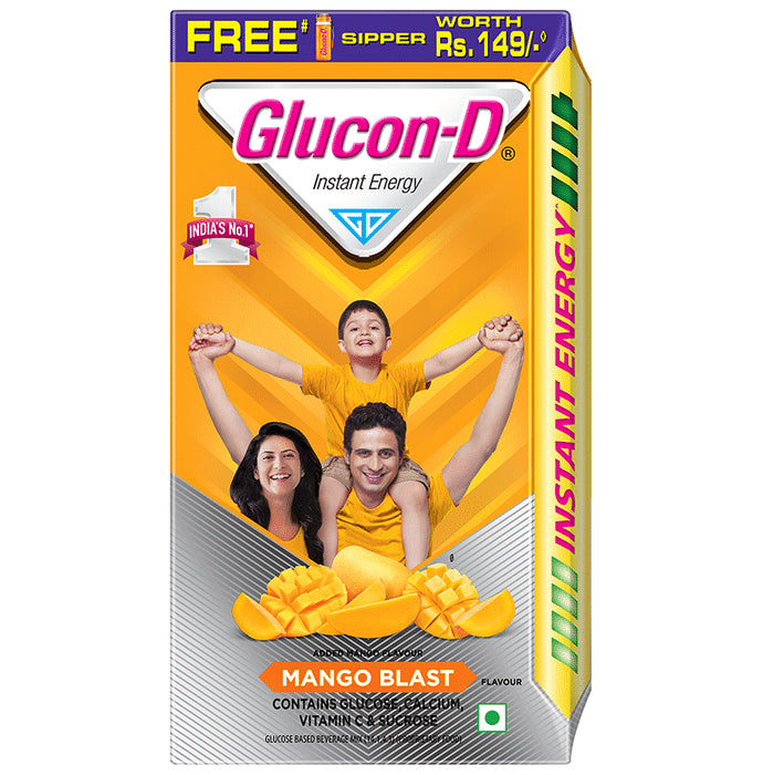 Glucon-D with Glucose, Calcium, Vitamin C & Sucrose | Nutrition Booster Mango Blast Powder