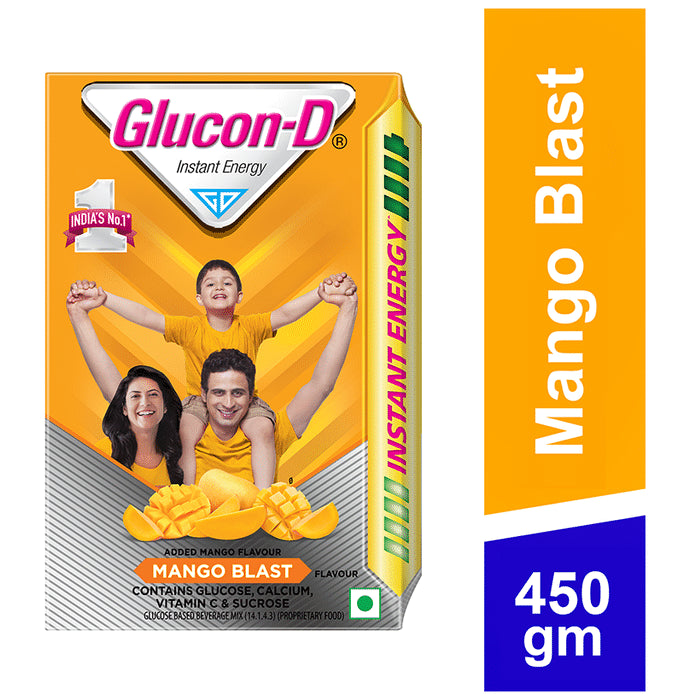 Glucon-D with Glucose, Calcium, Vitamin C & Sucrose | Nutrition Booster Mango Burst
