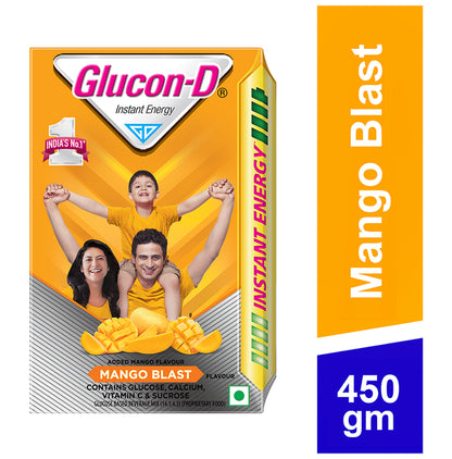 Glucon-D with Glucose, Calcium, Vitamin C & Sucrose | Nutrition Booster Mango Burst