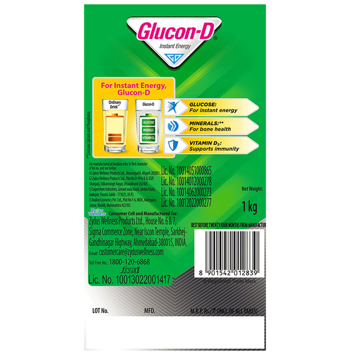 Glucon-D with Glucose, Calcium, Vitamin C & Sucrose | Nutrition Booster Regular