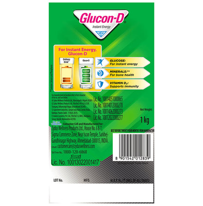 Glucon-D with Glucose, Calcium, Vitamin C & Sucrose | Nutrition Booster Regular