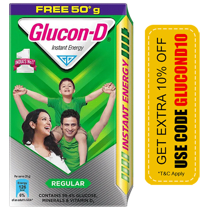 Glucon-D with Glucose, Calcium, Vitamin C & Sucrose | Nutrition Booster Regular - Classic Derma