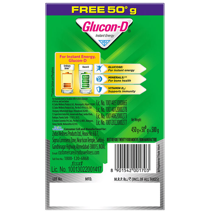 Glucon-D with Glucose, Calcium, Vitamin C & Sucrose | Nutrition Booster Regular