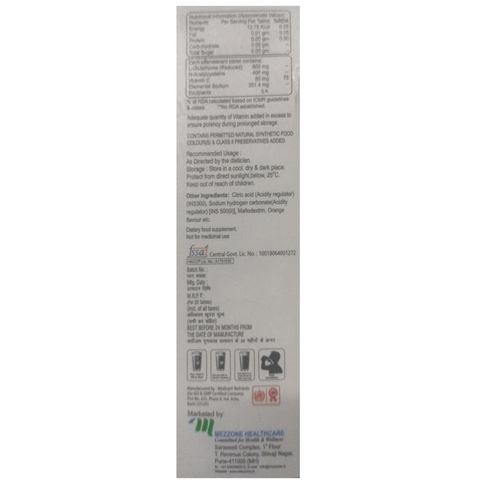 Glutasip Effervescent Tablet Orange Sugar Free