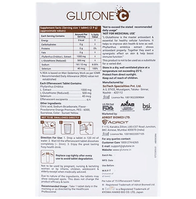 Glutone Glutone C (15 Effervescent Tablet Each)
