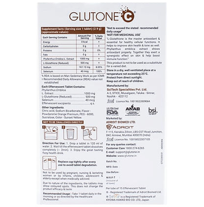 Glutone Glutone C (15 Effervescent Tablet Each)