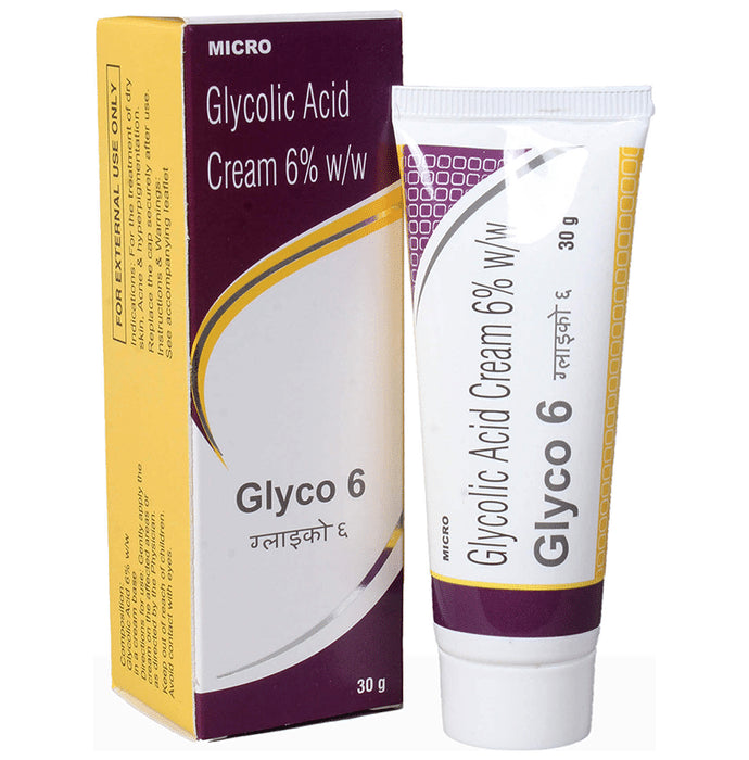 Glyco 6 Glycolic Acid Cream | For Dry Skin, Acne & Hyperpigmentation - Classic Derma