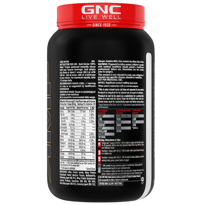 GNC Amp Gold 100% Whey Protein Advanced Powder with Digestive Enzymes | For Lean Muscles | Flavour Delicious Strawberry