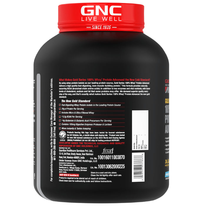 GNC Amp Gold 100% Whey Protein Advanced Powder with Digestive Enzymes | For Lean Muscles | Flavour Vanilla Icecream