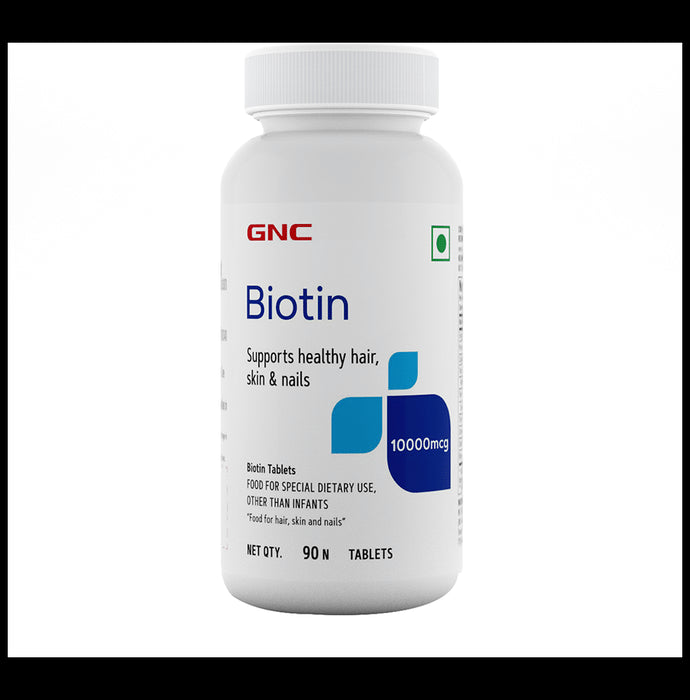 GNC Biotin 10000mcg for Healthy Hair, Skin & Nails | Tablet - Classic Derma