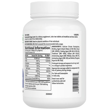 GNC Calcium Citrate Tablet