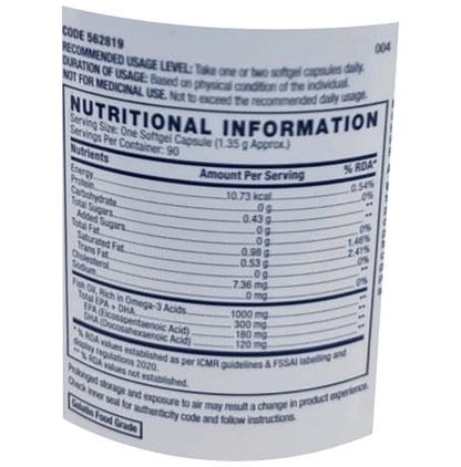 GNC Fish Oil 1000mg with Omega 3 (EPA & DHA) | Softgel Capsule for Heart, Brain, Skin, Eye & Joint Health