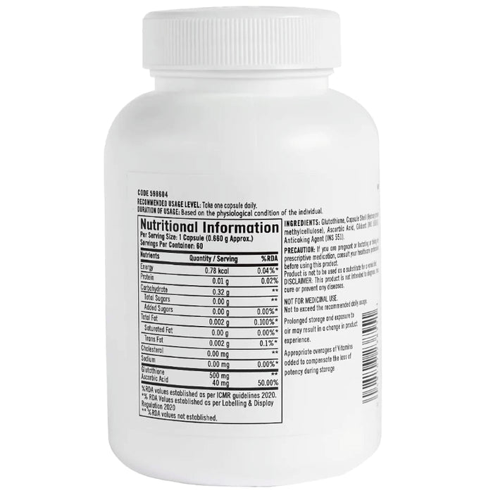 GNC Glutathione 500mg Vegetarian Capsule