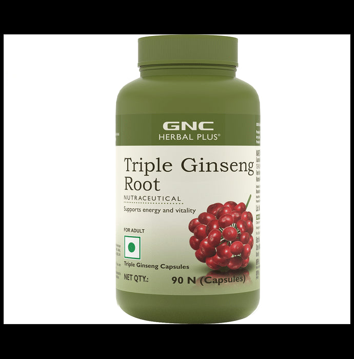 GNC Herbal Plus Triple Ginseng Root Capsule | For Energy & Vitality Support - Classic Derma