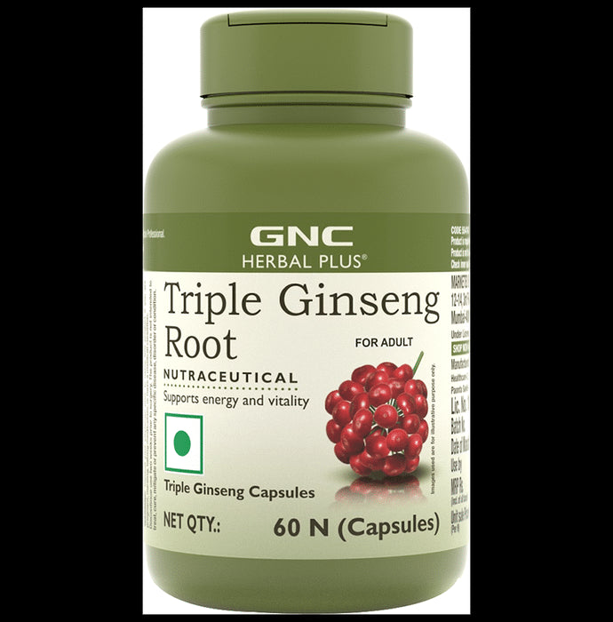GNC Herbal Plus Triple Ginseng Root Capsule | For Energy & Vitality Support - Classic Derma