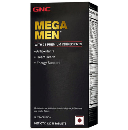 GNC Mega Men with Multivitamin and Multimineral for Heart, Energy & Antioxidant Support | Tablet - Classic Derma