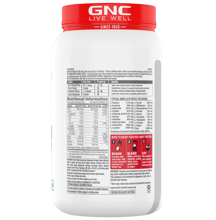 GNC Pro Performance 100% Whey Protein | With Digestive Enzymes & Electrolytes | For Metabolism & Lean Muscles Recovery | Flavour Powder Vanilla Cream