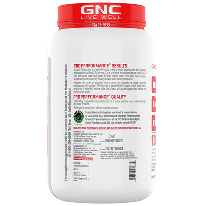 GNC Pro Performance 100% Whey Protein | With Digestive Enzymes & Electrolytes | For Metabolism & Lean Muscles Recovery | Flavour Powder Vanilla Cream