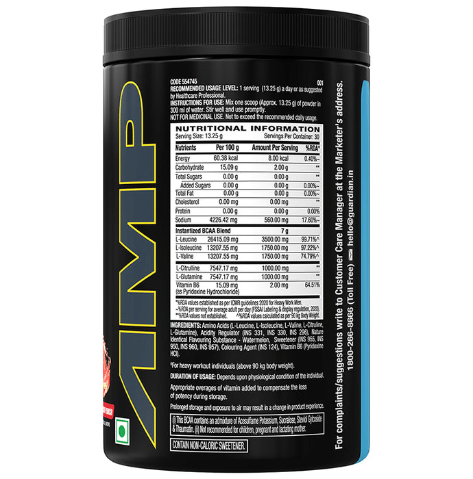 GNC Pro Performance AMP Gold Series BCAA Advanced | For Lean Muscles & Recovery | Flavour Powder Watermelon