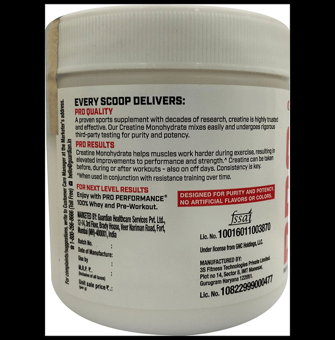 GNC Pro Performance Creatine Monohydrate 3000mg for Performance, Muscle Support & Energy | Powder