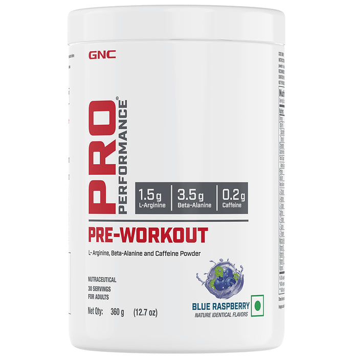 GNC Pro Performance Pre-Workout Powder Blue Raspberry - Classic Derma