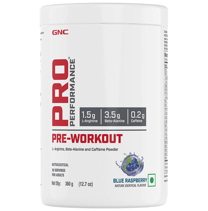 GNC Pro Performance Pre-Workout Powder Blue Raspberry - Classic Derma
