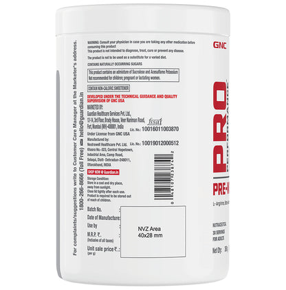 GNC Pro Performance Pre-Workout Powder Lemon