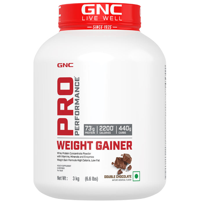 GNC Pro Performance Weight Gainer with Whey Protein | Flavour Powder Double Chocolate - Classic Derma