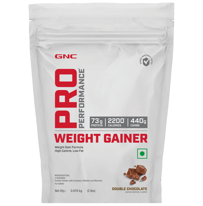 GNC Pro Performance Weight Gainer with Whey Protein | Flavour Powder Double Chocolate - Classic Derma