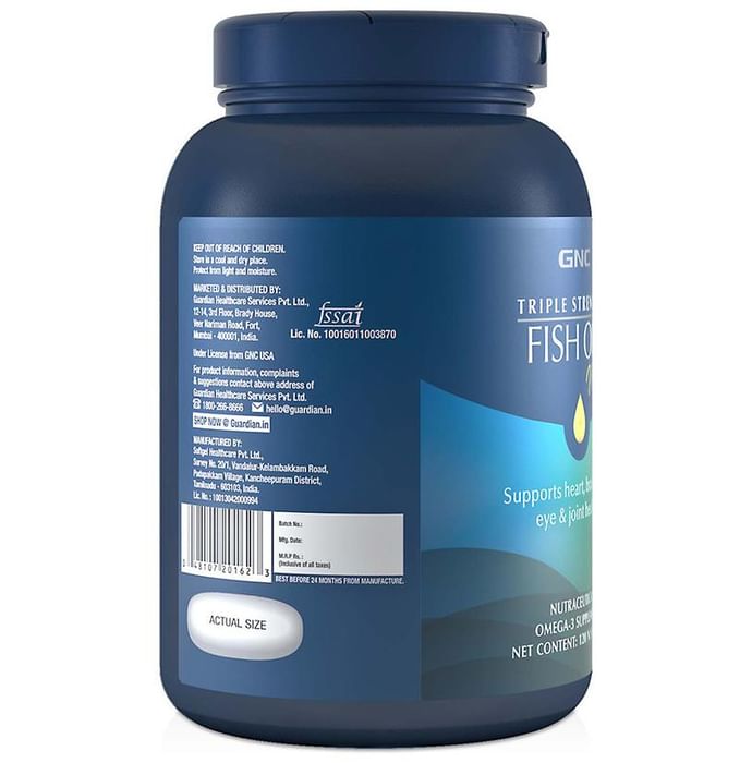 GNC Triple Strength Fish Oil Mini Softgels | With Omega-3 for Heart, Brain, Skin, Eye & Joint Health