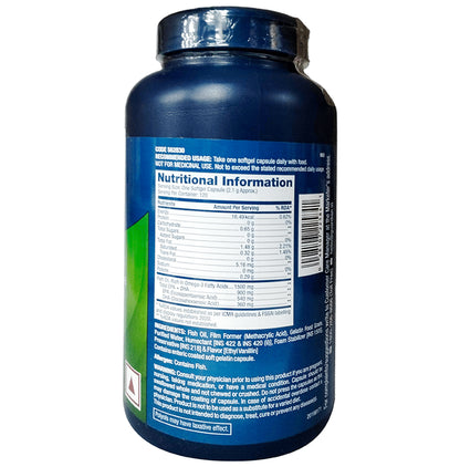 GNC Triple Strength Fish Oil Soft Gelatin Capsules with Omega 3 Fatty Acids | For Heart, Brain, Skin, Eye & Joint Health