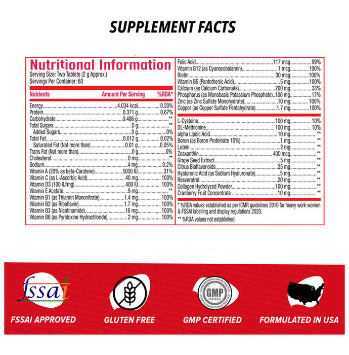 GNC Women's Beauty Basics | With Biotin & Collagen for Hair, Skin & Nails | Tablet