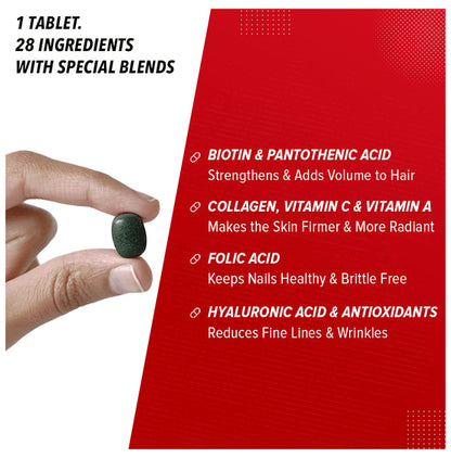 GNC Women's Beauty Basics | With Biotin & Collagen for Hair, Skin & Nails | Tablet