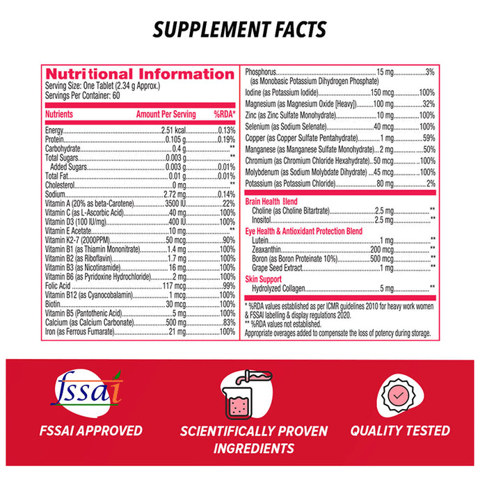 GNC Women's One Daily Multivitamin | For Overall Health & Wellness | Tablet