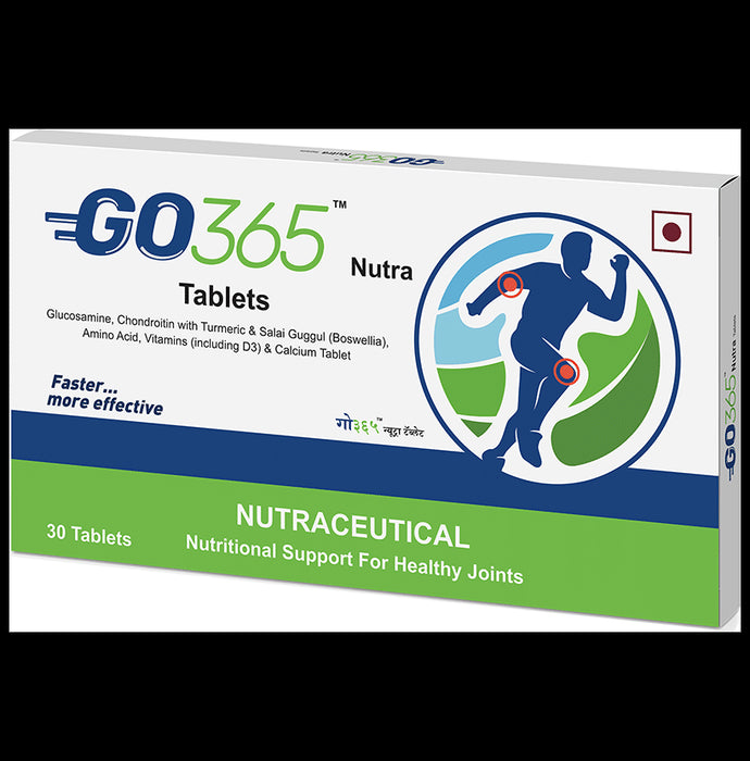 Go 365 Nutra with Glucosamine, Amino Acids, Vitamin D3, Calcium | Tablets for Healthy Joints Buy 2 Get 1 Free - Classic Derma