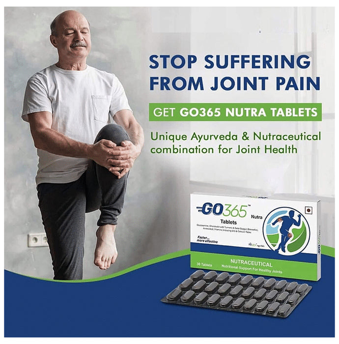 Go 365 Nutra with Glucosamine, Turmeric, Calcium & Vitamin D3 | For Joint Health Tablet