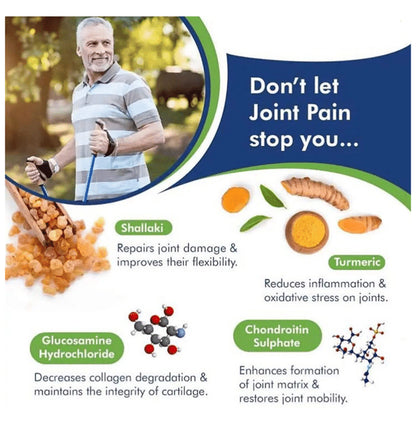 Go 365 Nutra with Glucosamine, Turmeric, Calcium & Vitamin D3 | For Joint Health Tablet