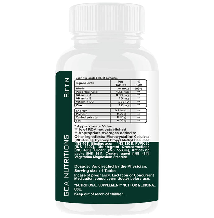 Goa Nutritions Biotin Tablet