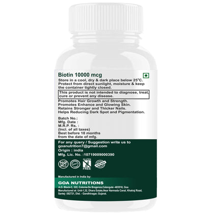 Goa Nutritions Biotin Tablet