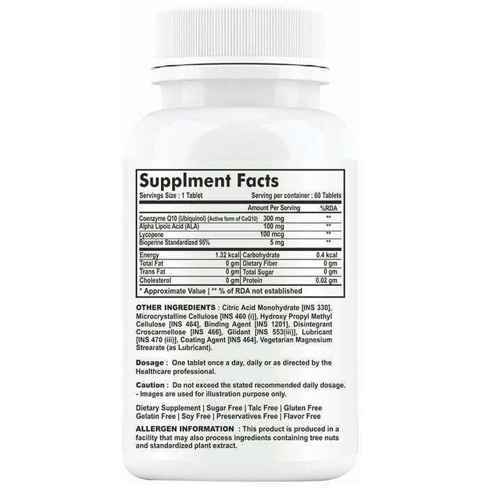 Goa Nutritions Coenzyme Q10 Enteric Coated Sustained Release Tablet Sugar Free