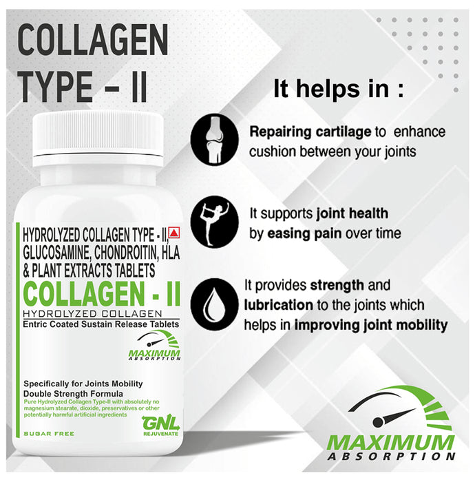 Goa Nutritions Collagen-II Enteric Coated Sustained Release Tablet Tablet SR Sugar Free