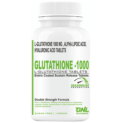 Goa Nutritions Glutathione 1000 Enteric Coated Sustained Release Tablet Sugar Free - Classic Derma