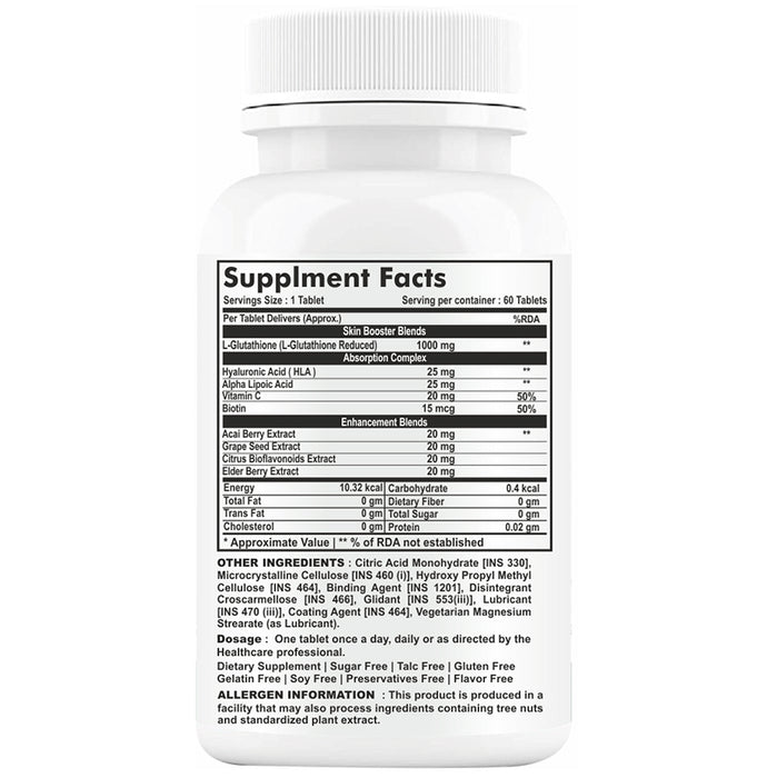 Goa Nutritions Glutathione 1000 Enteric Coated Sustained Release Tablet Sugar Free