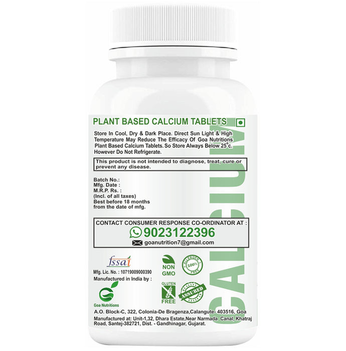 Goa Nutritions Plant Based Calcium Tablet Sugar Free