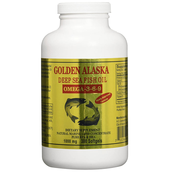 Golden Alaska Deep Sea Fish Oil Omega-3 6 9 1000mg Softgel - Classic Derma