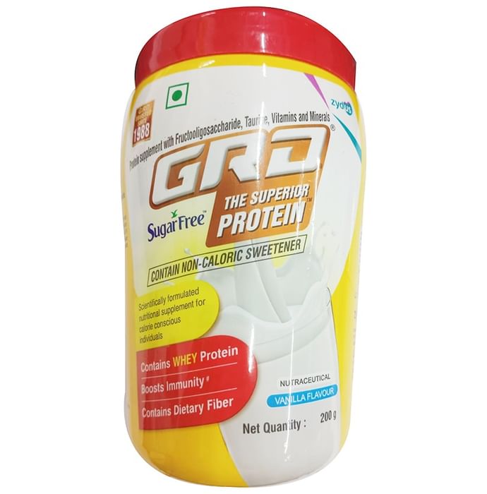 GRD Whey Protein with Fibres | Sugar Free | Flavour Powder Vanilla - Classic Derma