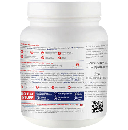 Gritzo Combo Pack of Supermilk 13+Years Boys Height+Double Chocolate Flavour (1kg) and Super Gummies Multivitamins for Kids Natural Strawberry Flavour (30)