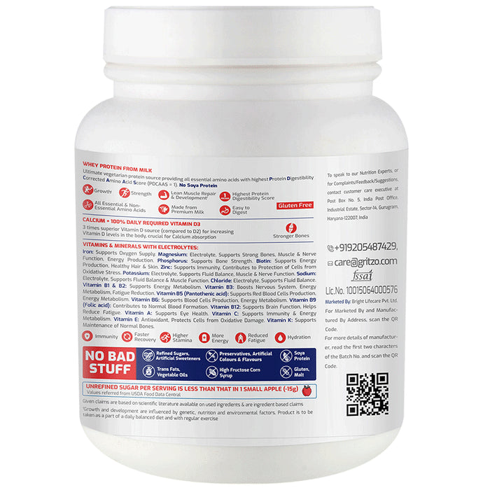 Gritzo Combo Pack of Supermilk 13+Years Double Chocolate Flavour (1kg) and Super Gummies Multivitamins for Kids Natural Strawberry Flavour (30)