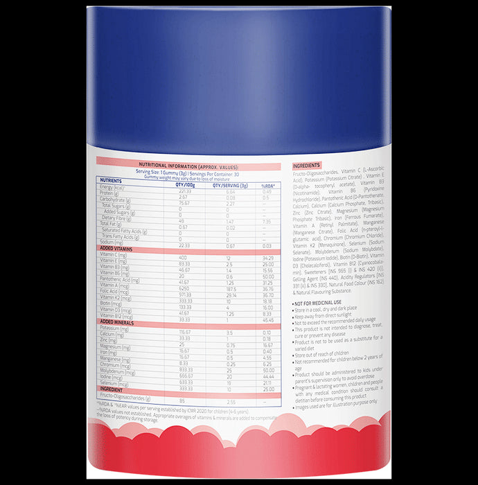 Gritzo Combo Pack of Supermilk 13+Years Double Chocolate Flavour (1kg) and Super Gummies Multivitamins for Kids Natural Strawberry Flavour (30)